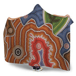 Australian Aboriginal Art Print Hooded Blanket