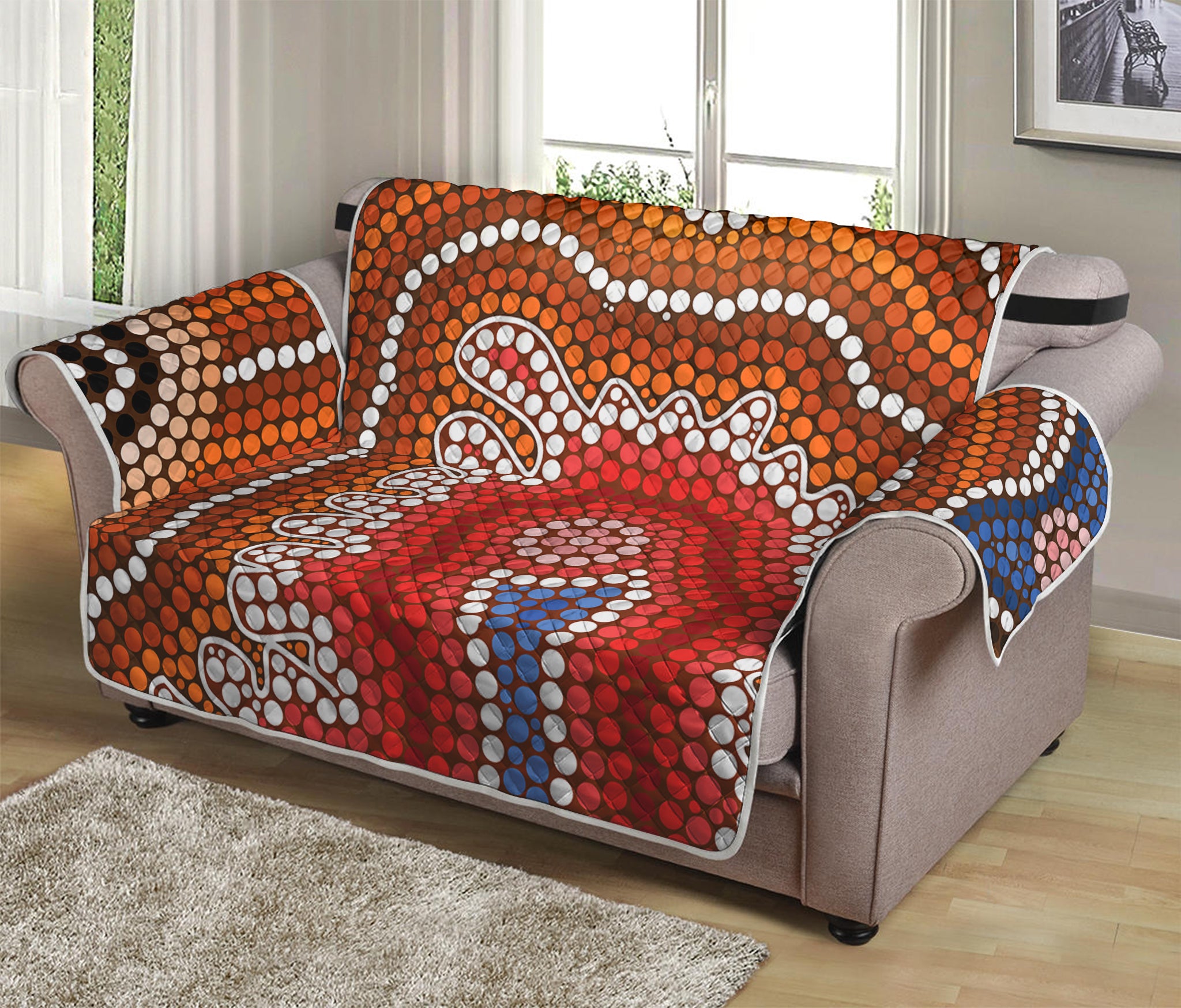 Australian Aboriginal Art Print Loveseat Protector