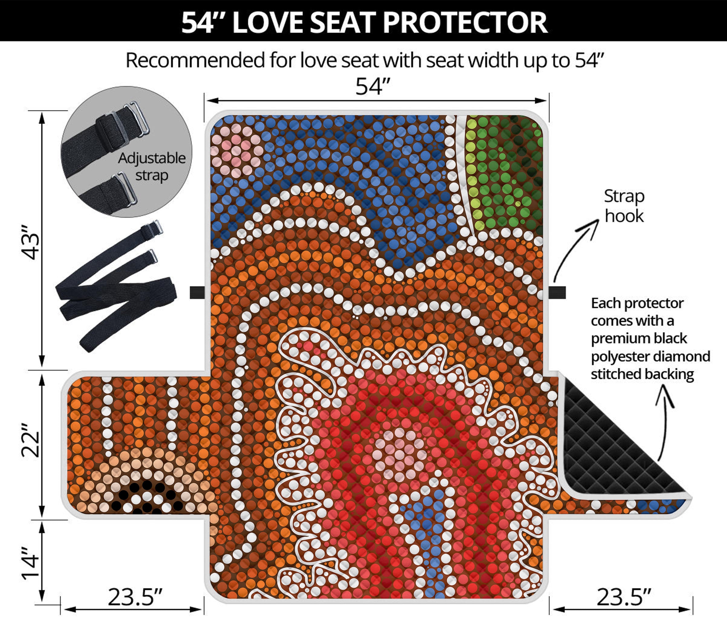 Australian Aboriginal Art Print Loveseat Protector