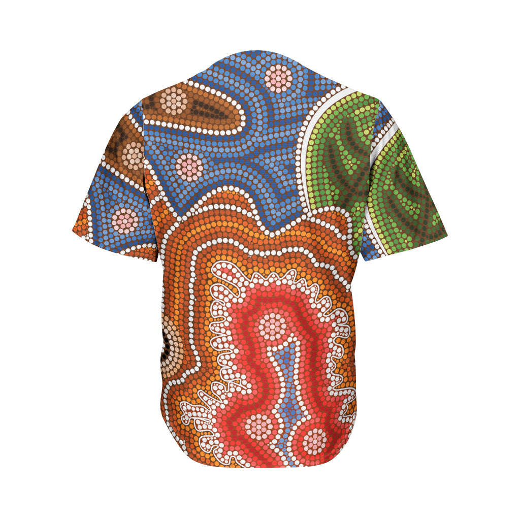 Australian Aboriginal Art Print Men's Baseball Jersey