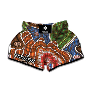 Australian Aboriginal Art Print Muay Thai Boxing Shorts