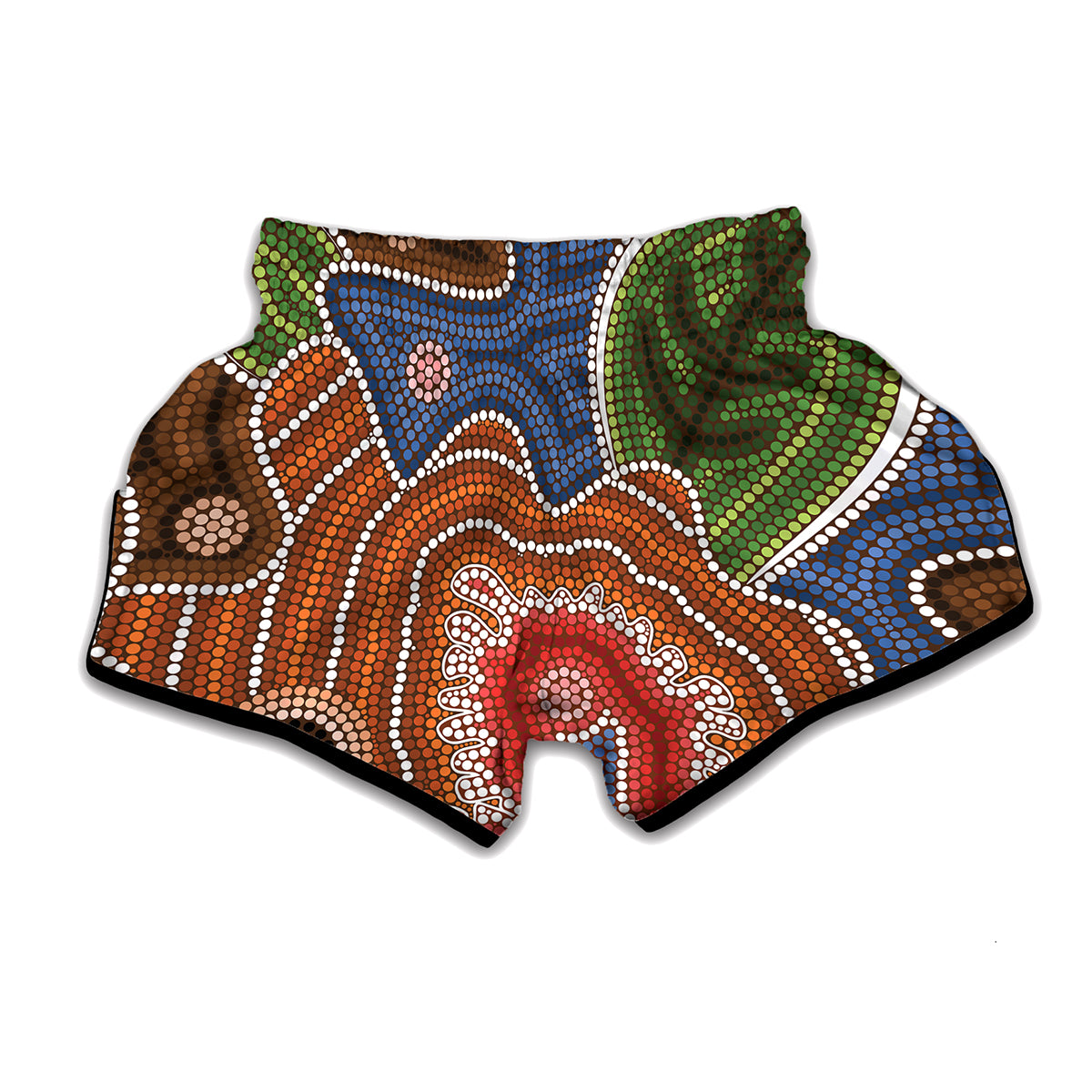 Australian Aboriginal Art Print Muay Thai Boxing Shorts