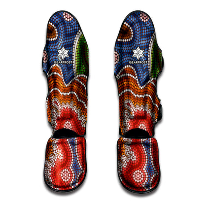 Australian Aboriginal Art Print Muay Thai Shin Guard