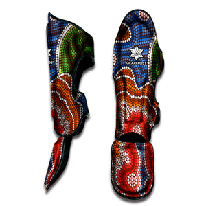 Australian Aboriginal Art Print Muay Thai Shin Guard