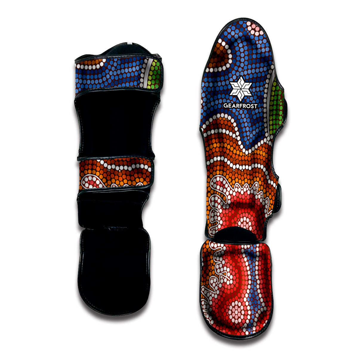 Australian Aboriginal Art Print Muay Thai Shin Guard