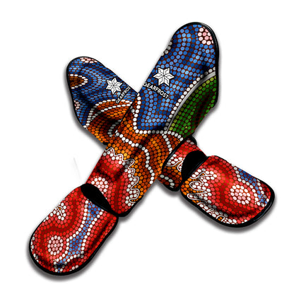 Australian Aboriginal Art Print Muay Thai Shin Guard