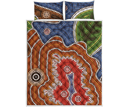 Australian Aboriginal Art Print Quilt Bed Set