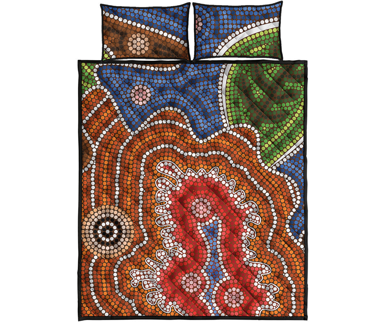 Australian Aboriginal Art Print Quilt Bed Set