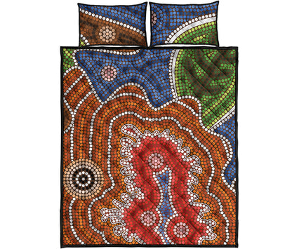 Australian Aboriginal Art Print Quilt Bed Set