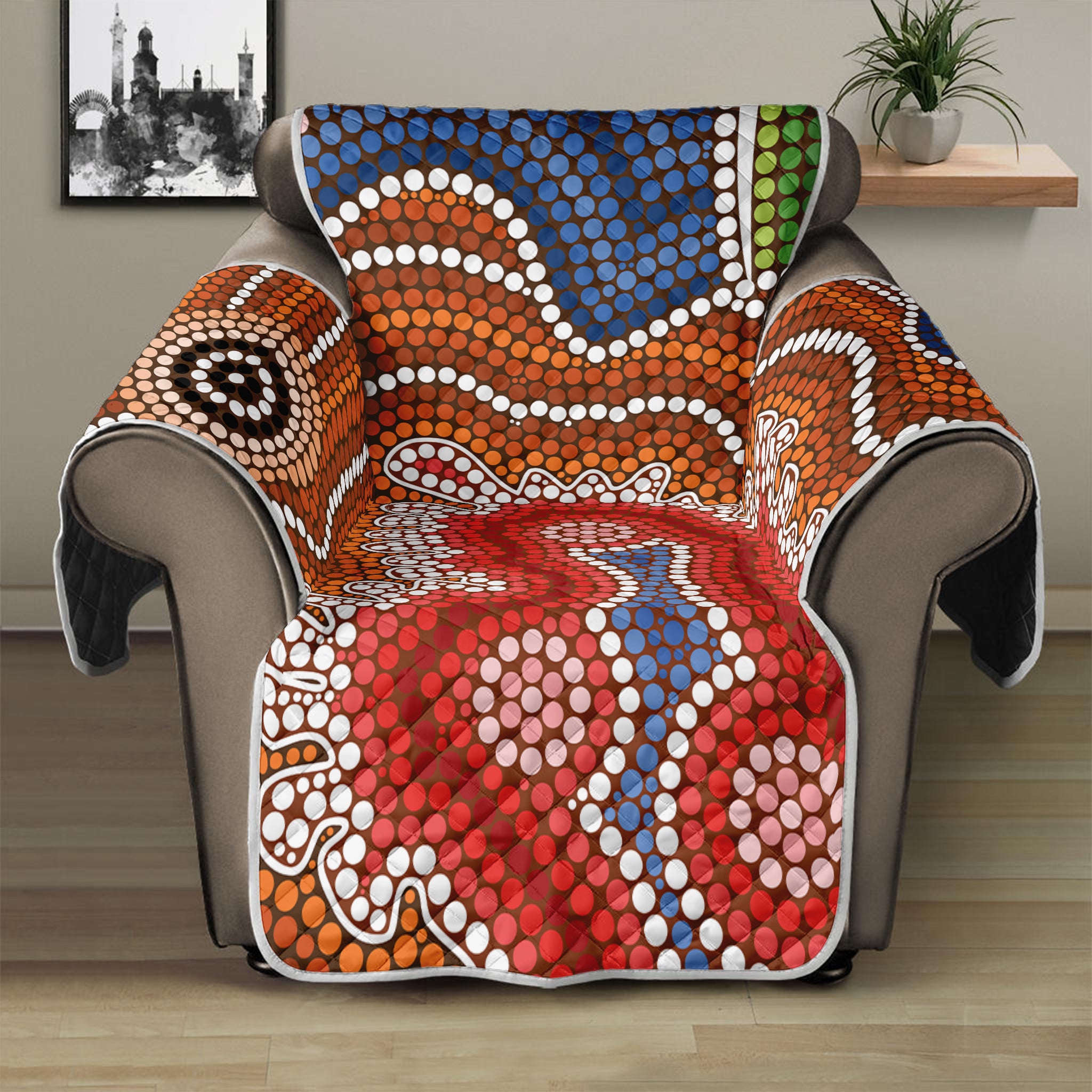 Australian Aboriginal Art Print Recliner Protector