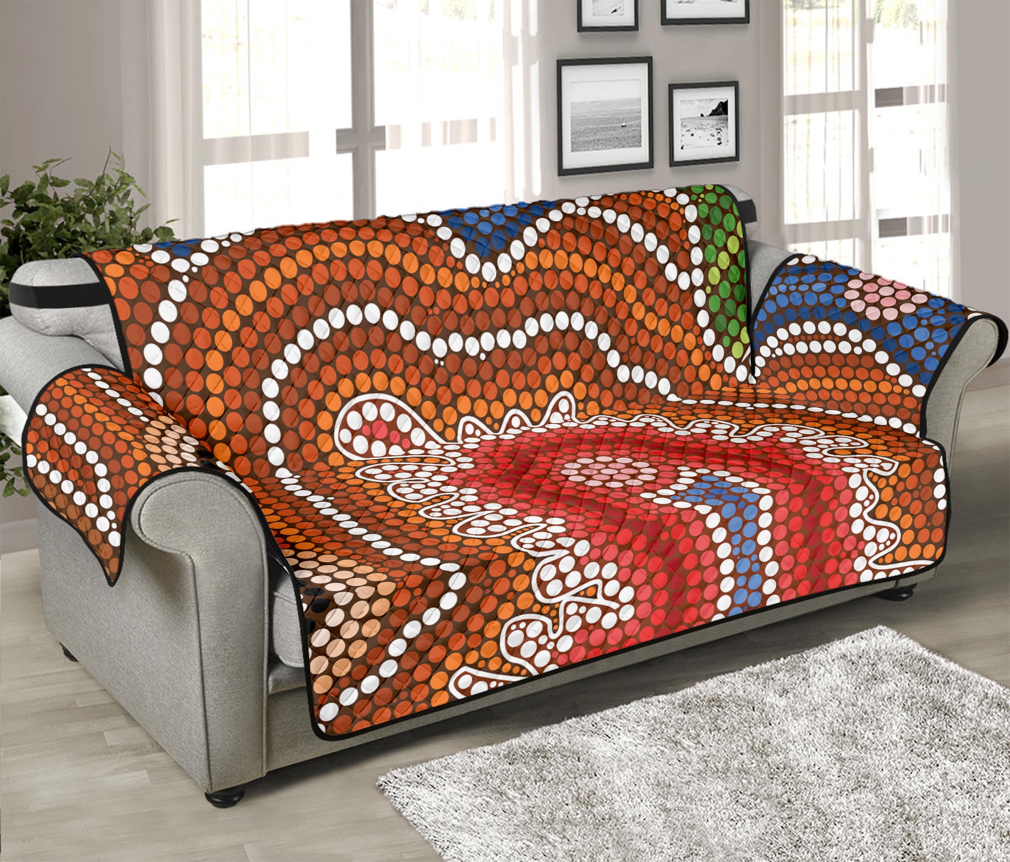 Australian Aboriginal Art Print Sofa Protector