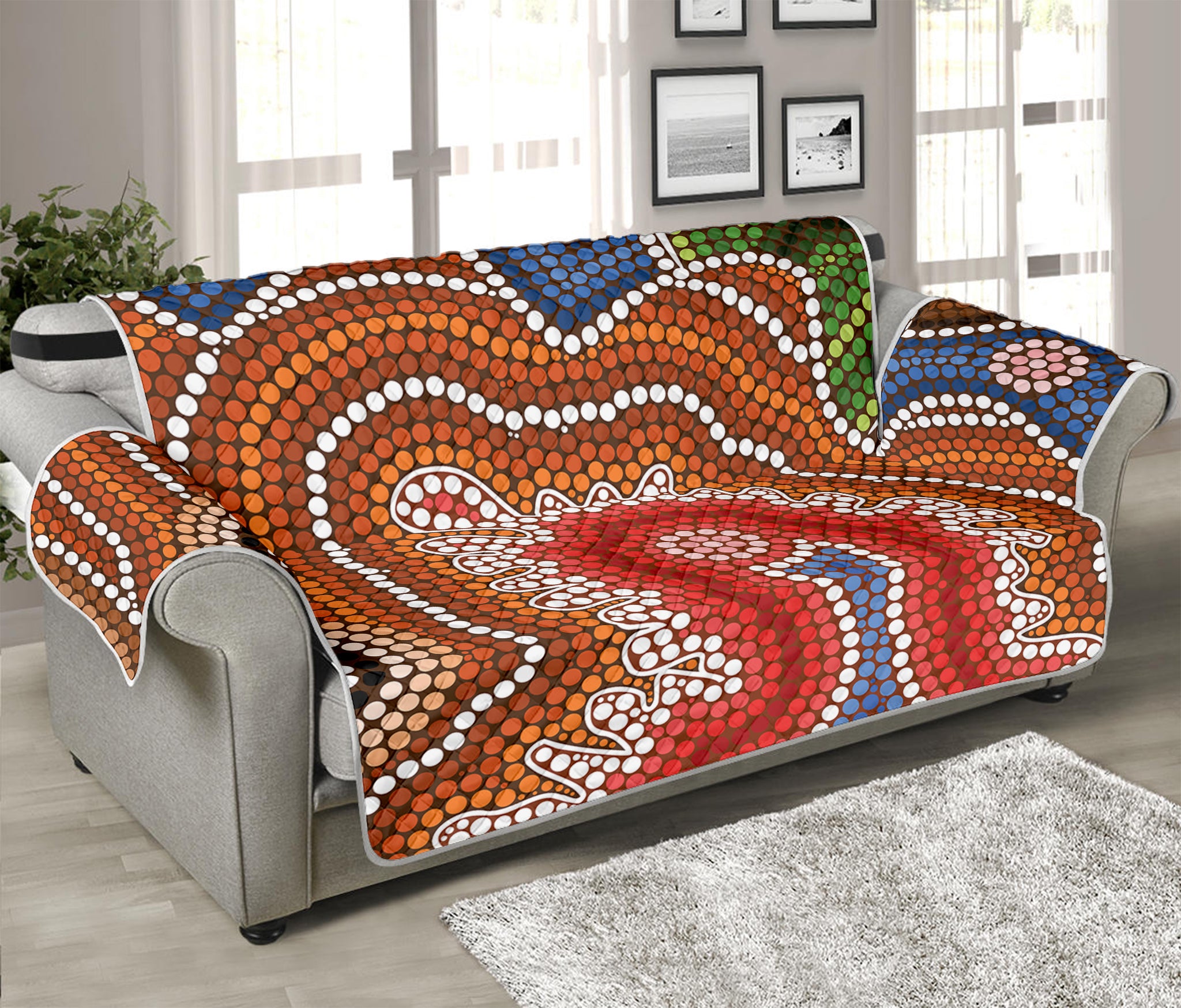 Australian Aboriginal Art Print Sofa Protector