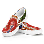 Australian Aboriginal Art Print White Slip On Shoes