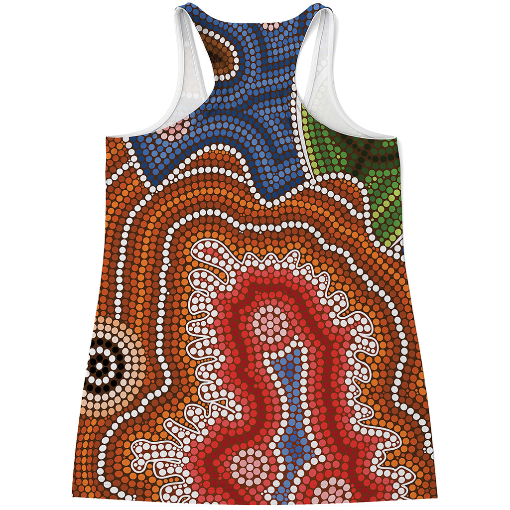 Australian Aboriginal Art Print Women's Racerback Tank Top