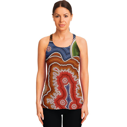 Australian Aboriginal Art Print Women's Racerback Tank Top