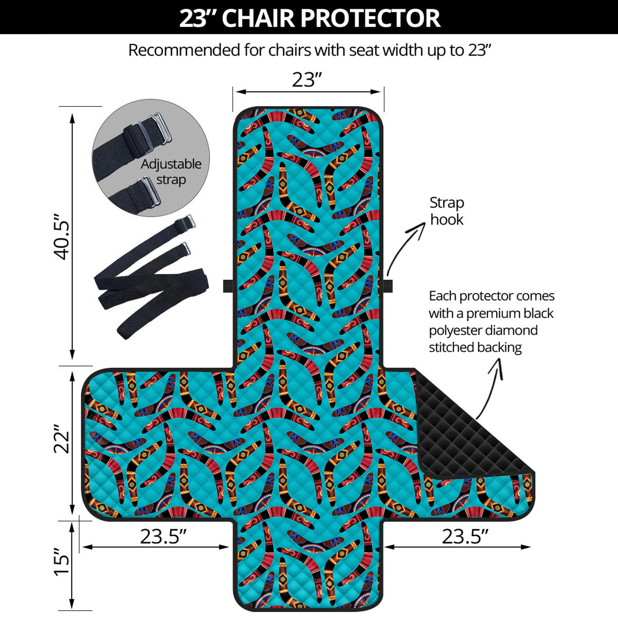 Australian Aboriginal Boomerang Print Armchair Protector