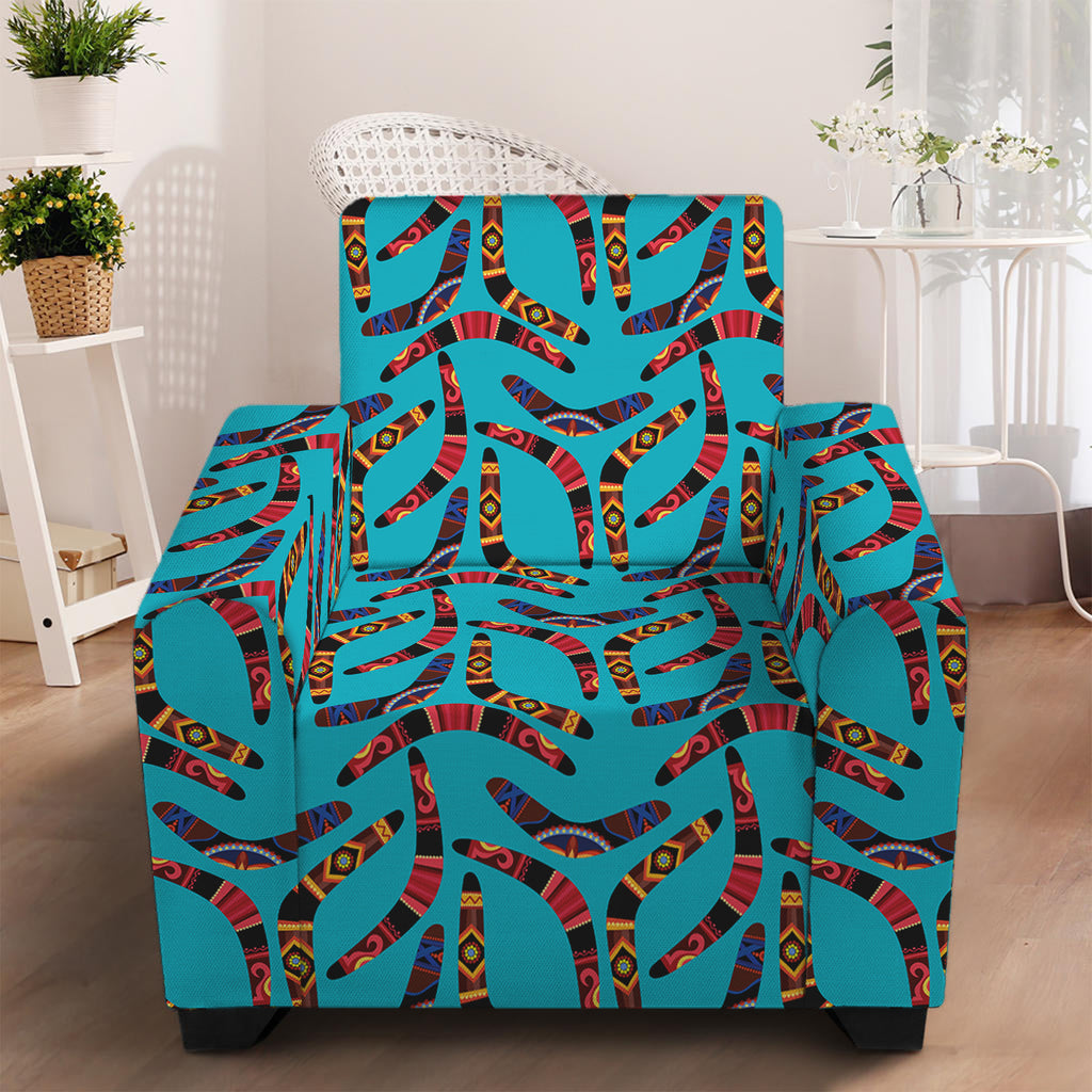 Australian Aboriginal Boomerang Print Armchair Slipcover