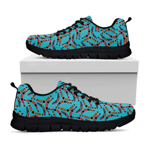 Australian Aboriginal Boomerang Print Black Sneakers