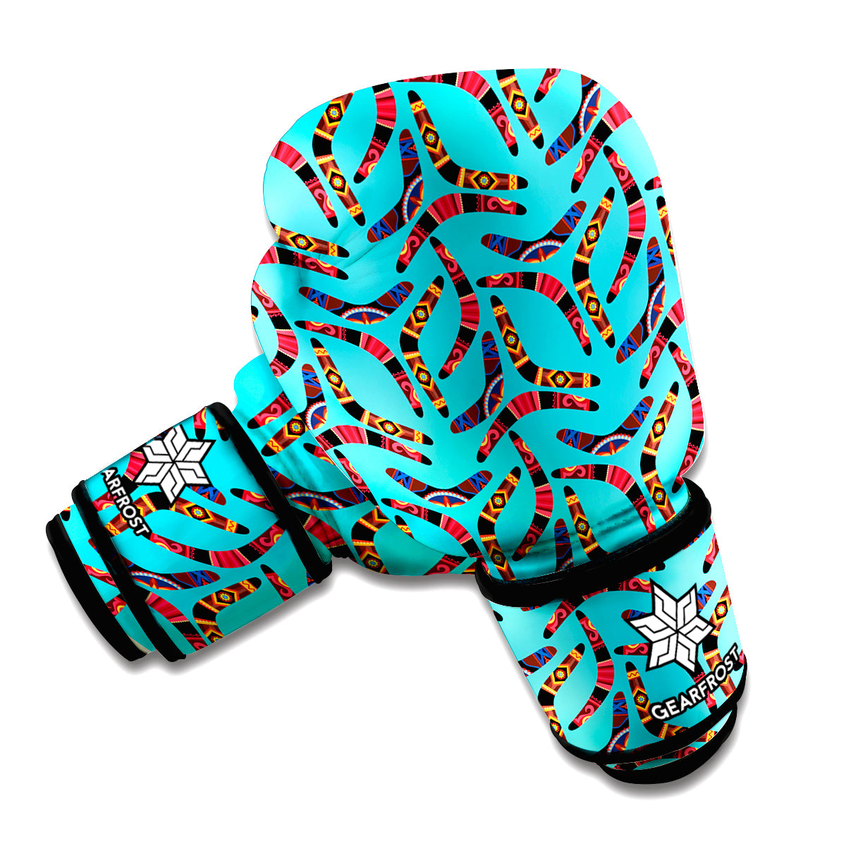 Australian Aboriginal Boomerang Print Boxing Gloves