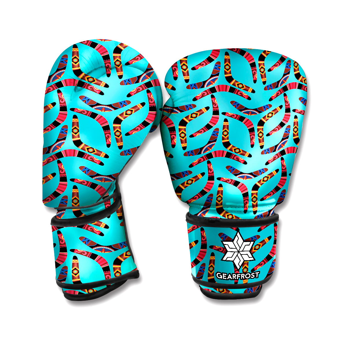 Australian Aboriginal Boomerang Print Boxing Gloves