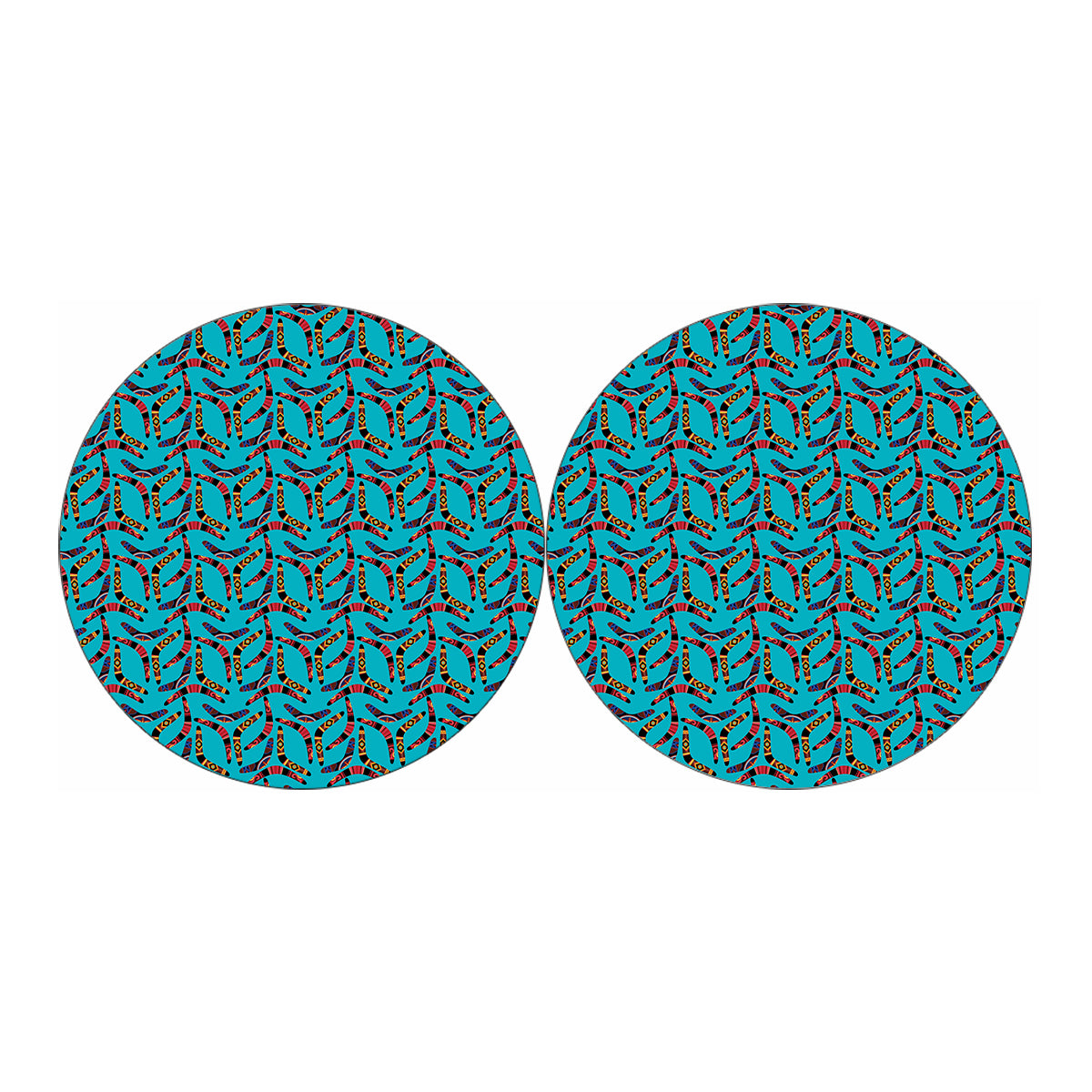 Australian Aboriginal Boomerang Print Car Coasters