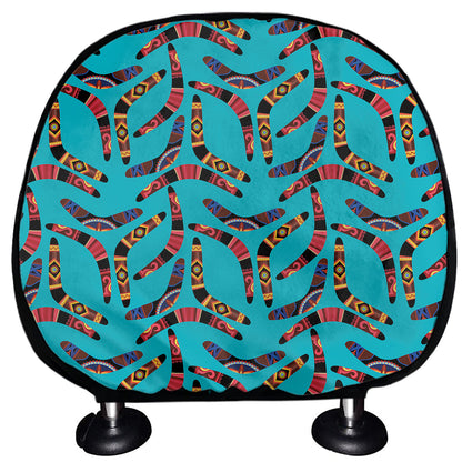 Australian Aboriginal Boomerang Print Car Headrest Covers