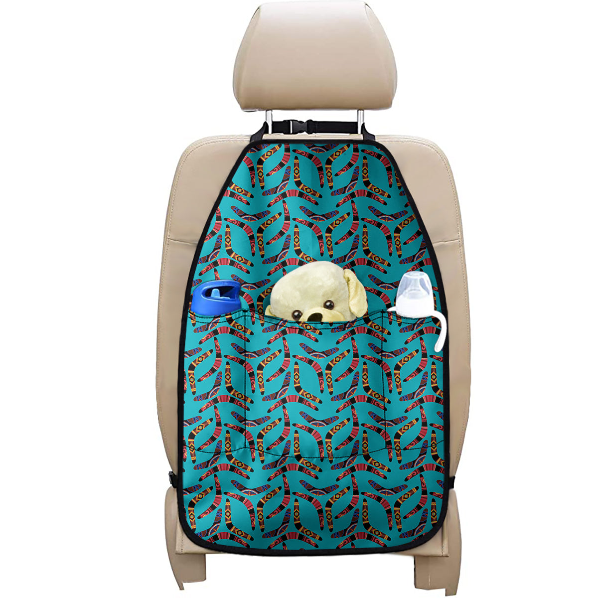 Australian Aboriginal Boomerang Print Car Seat Organizers