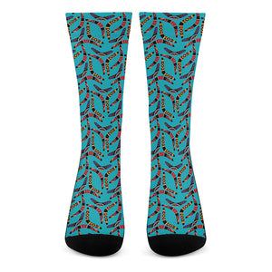 Australian Aboriginal Boomerang Print Crew Socks