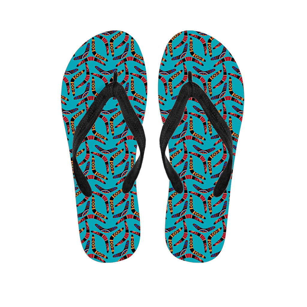 Australian Aboriginal Boomerang Print Flip Flops