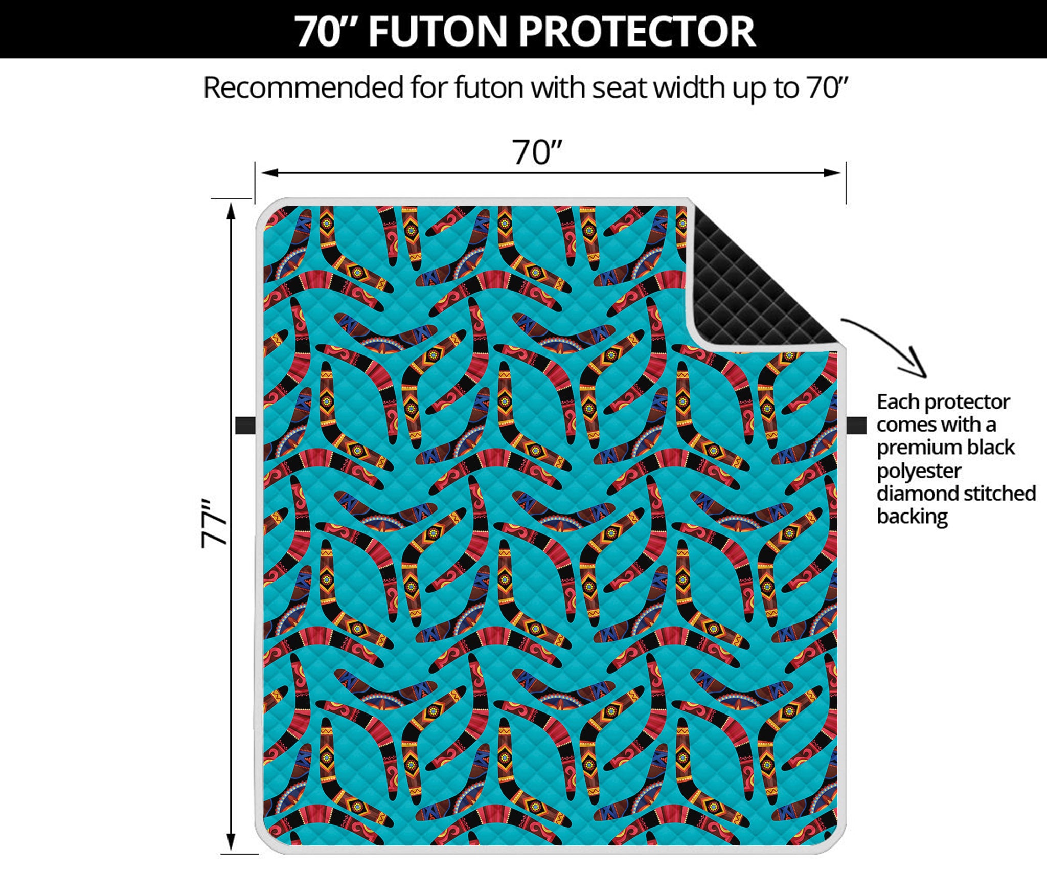 Australian Aboriginal Boomerang Print Futon Protector