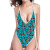 Australian Aboriginal Boomerang Print One Piece High Cut Swimsuit