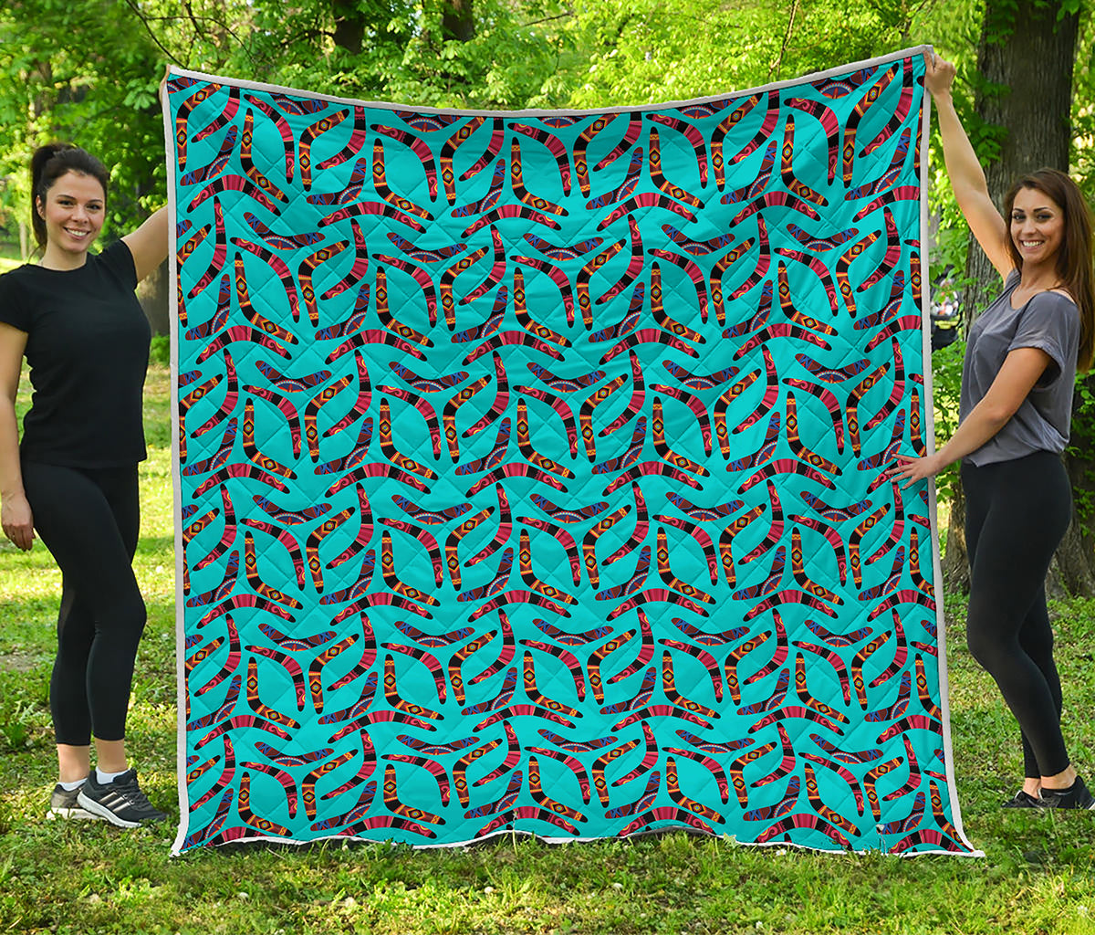 Australian Aboriginal Boomerang Print Quilt