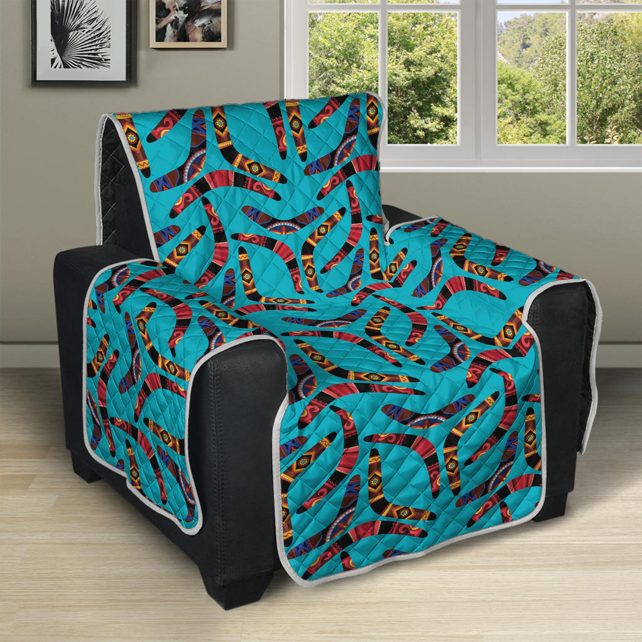 Australian Aboriginal Boomerang Print Recliner Protector