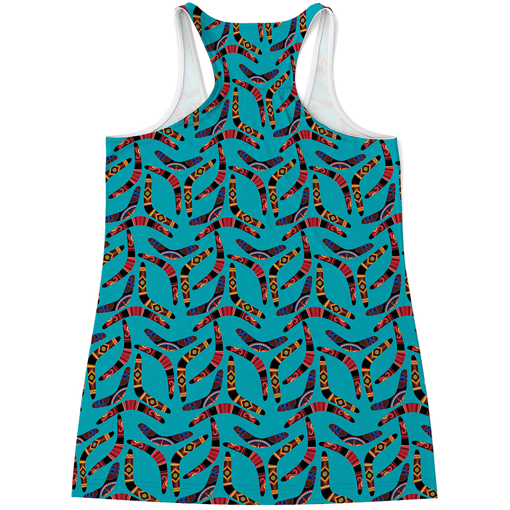 Australian Aboriginal Boomerang Print Women's Racerback Tank Top