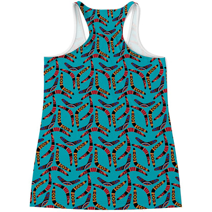 Australian Aboriginal Boomerang Print Women's Racerback Tank Top