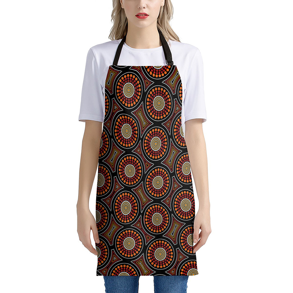 Australian Aboriginal Dot Pattern Print Apron