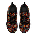 Australian Aboriginal Dot Pattern Print Black Sneakers