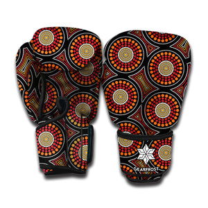 Australian Aboriginal Dot Pattern Print Boxing Gloves