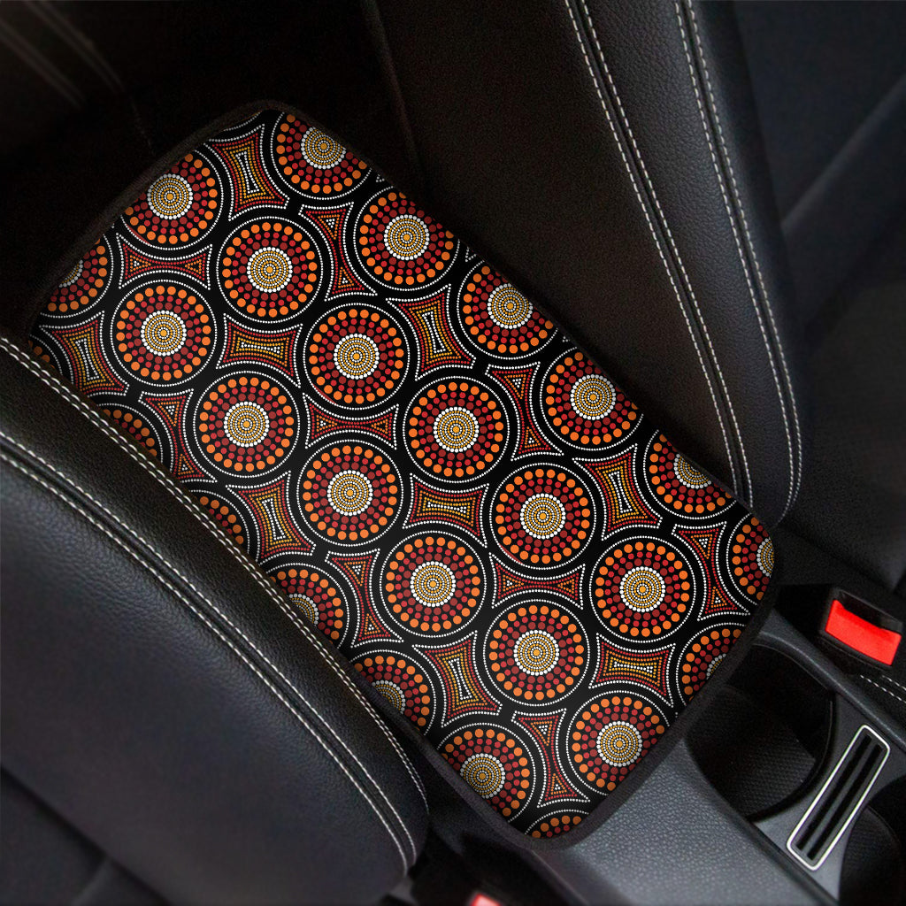 Australian Aboriginal Dot Pattern Print Car Center Console Cover