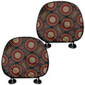 Australian Aboriginal Dot Pattern Print Car Headrest Covers