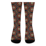 Australian Aboriginal Dot Pattern Print Crew Socks