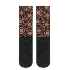 Australian Aboriginal Dot Pattern Print Crew Socks