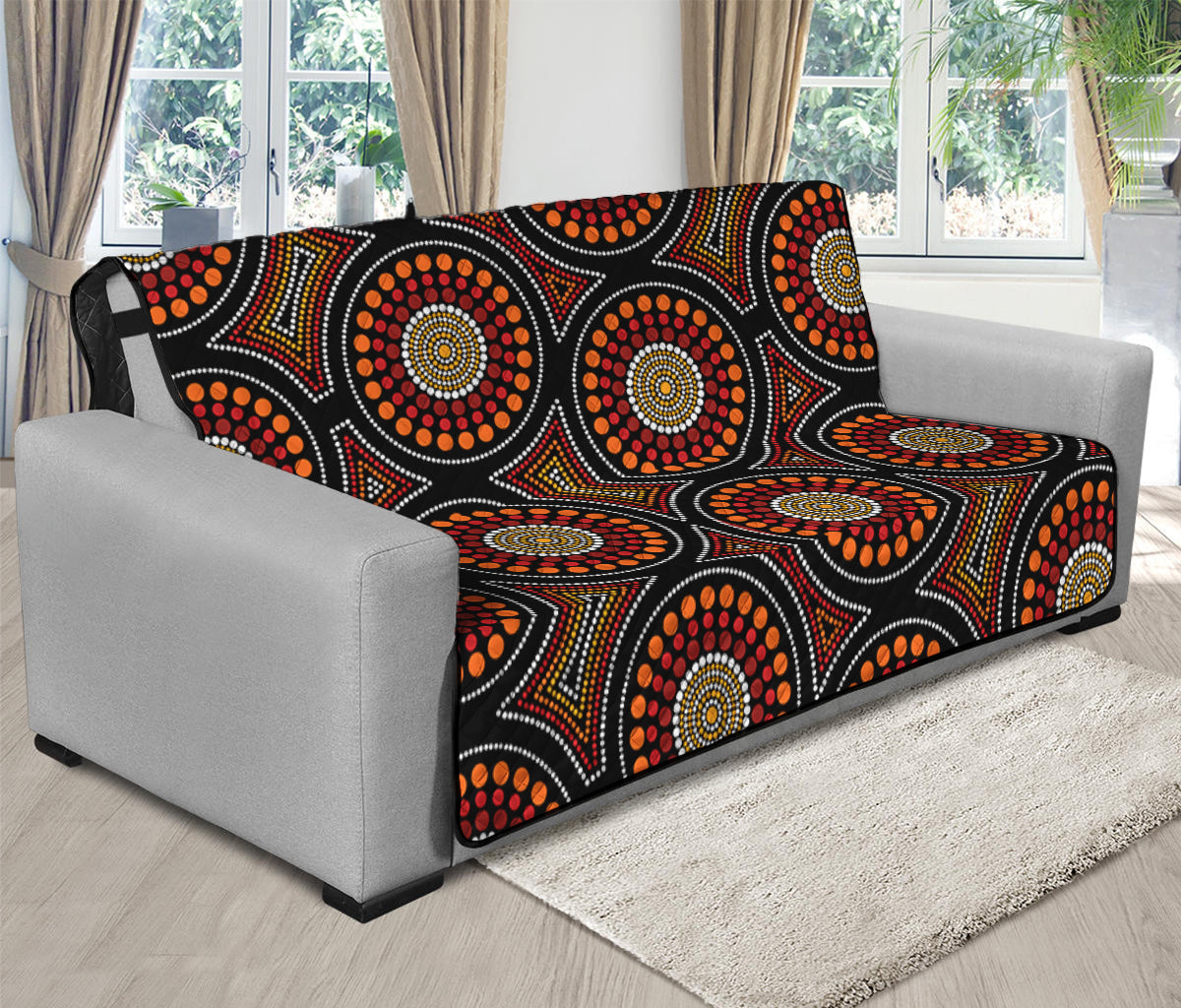 Australian Aboriginal Dot Pattern Print Futon Protector