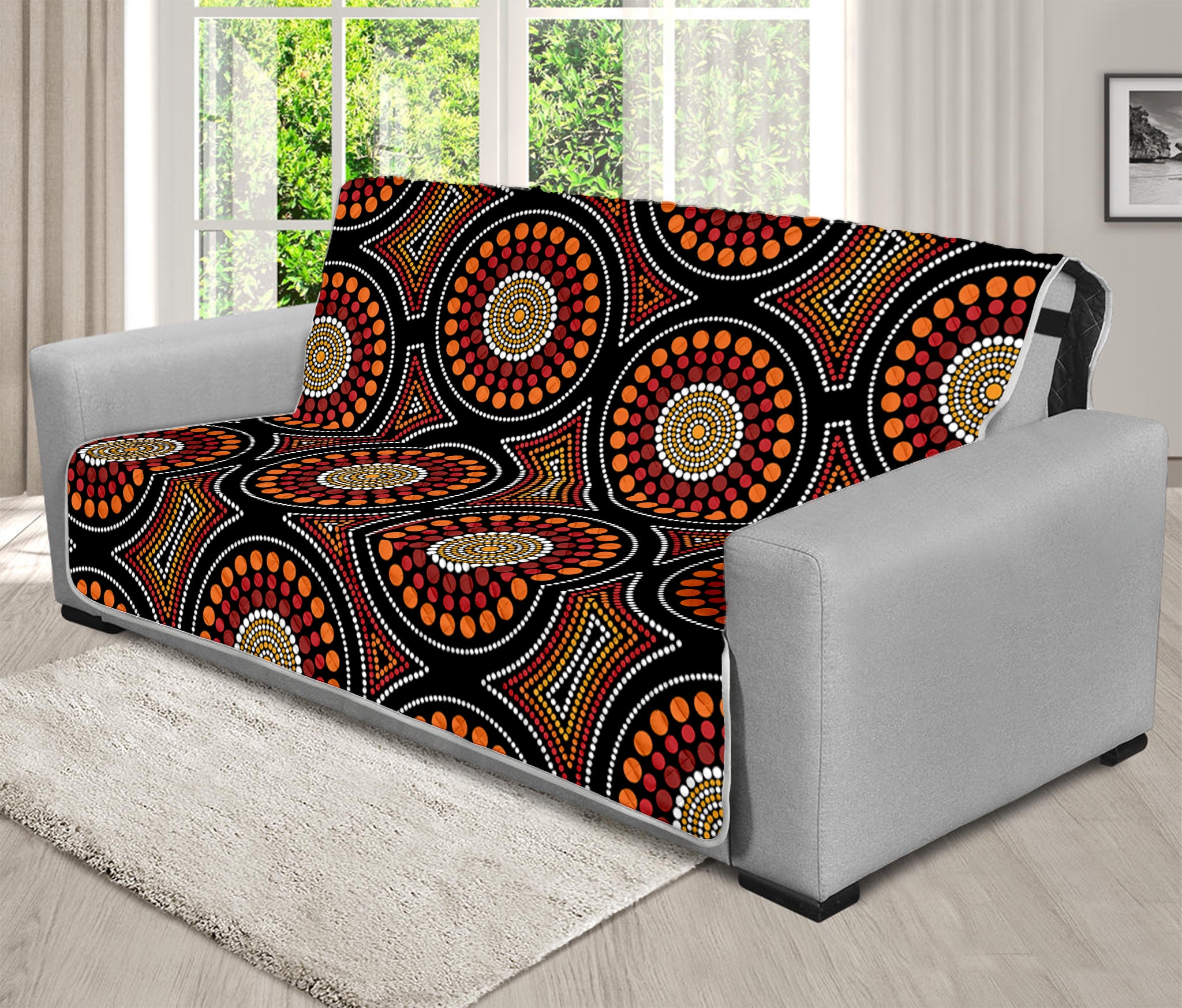 Australian Aboriginal Dot Pattern Print Futon Protector