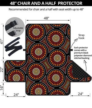 Australian Aboriginal Dot Pattern Print Half Sofa Protector