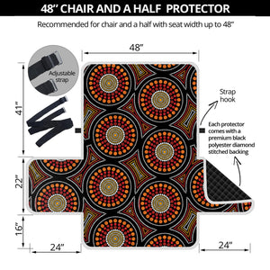 Australian Aboriginal Dot Pattern Print Half Sofa Protector