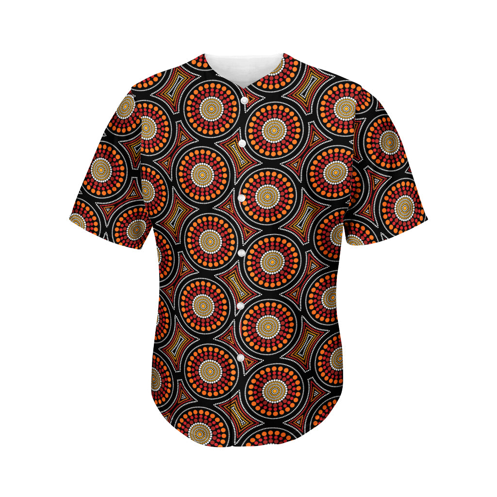 Australian Aboriginal Dot Pattern Print Men's Baseball Jersey