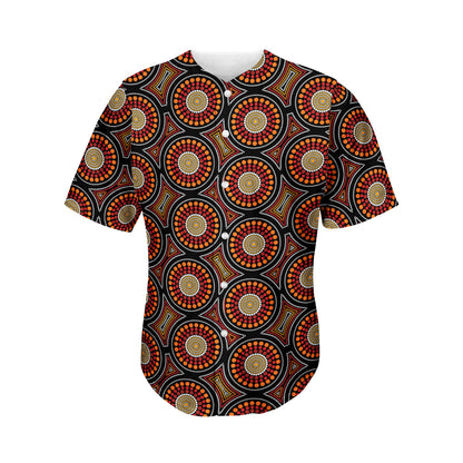Australian Aboriginal Dot Pattern Print Men's Baseball Jersey