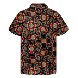 Australian Aboriginal Dot Pattern Print Men's Short Sleeve Shirt