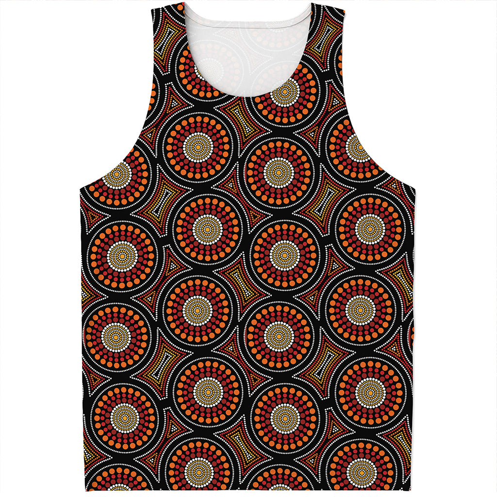 Australian Aboriginal Dot Pattern Print Men's Tank Top